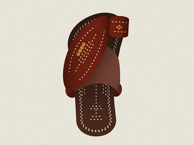 Saudi Sandals arabic craft illustration leather sandal traditional vector