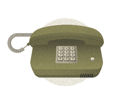 Olive Green Old Phone illustration old phone vector vintage