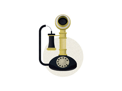 Another Old Phone gold illustration old phone vector vintage