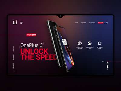 OnePlus 6T - Unlock The Speed landing page oneplus ui design ui ux design webdesign