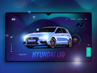 Hyundai i30N - Enjoy First car hyundai landing page ui design ui ux design webdesign