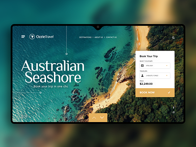 Ozzie Travel - Australian seashore australian landing page travel trip ui design ui ux design webdesign