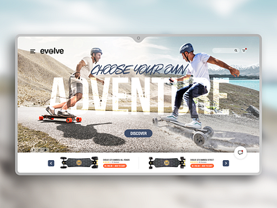 Choose your own adventure - Evolve Skateboards adventure evolve landing page skateboard ui design ui ux design webdesign
