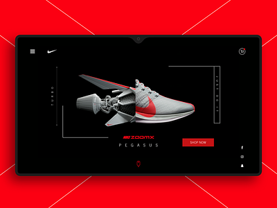 Zoom X Pegasus Turbo - Nike animation landing page motion nike pegasus sneakers ui design ui ux design webdesign