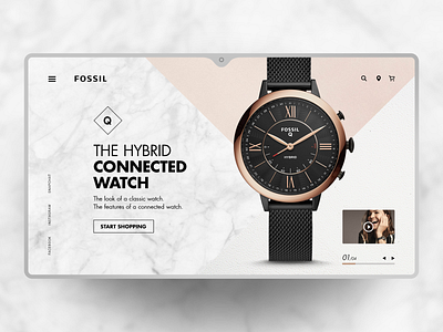 Q Hybrid Connected Watch - Fossil fossil landing page ui ui design ui ux design ux ui watch webdesign webdesigner