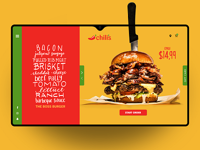 The Boss Burger by Chili's design illustration landing page ui ui design ui ux design ux ui webdesign webdesigner