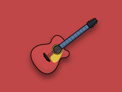 Guitar fun guitar icon illustration