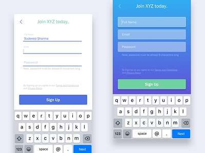 Daily UI 001 - Signup Form daily ui flat design ios mobile sign up ui