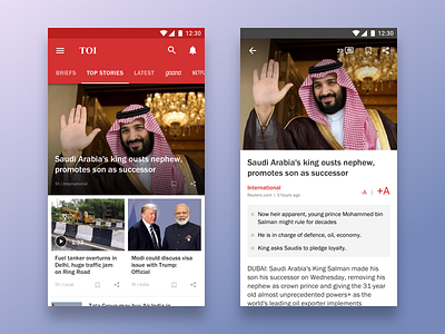 News App Design android app material news redesign ui