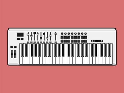 MIDI Keyboard cute icon illustration keyboard sketch vector