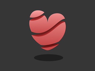 Heart in splits figma heart icon illustration