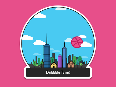 Dribbble Town! dribbble rebound sticker mule