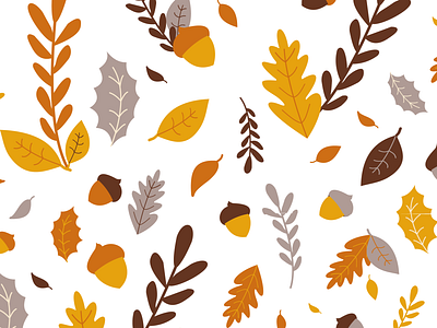 An Autumnal Illustration autumn autumn leaves autumn palette fall colors fall out boy illustration limited color palette pattern