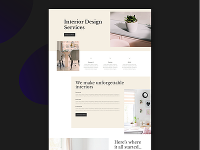 Interior Design Company Web Page ux design web design web development web layout website design wordpress