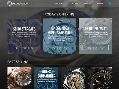 Secondhander - watches index cart e commerce ecom sale ui ux watch watches