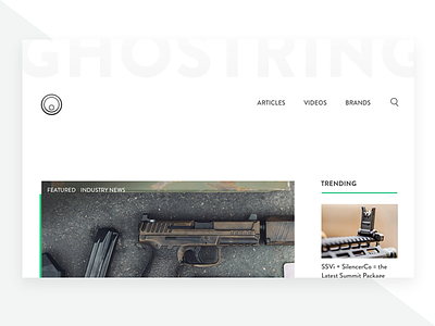 Ghostring - POC blog firearm home homepage luxury ui ui design