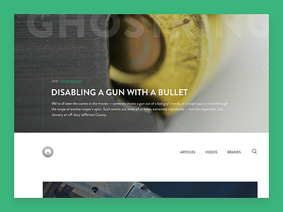 Ghostring - Home blog firearm home homepage interface luxury ui ui design