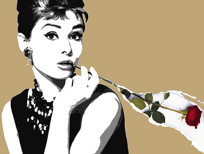 Audrey Hepburn-Stencil design illustration stencil