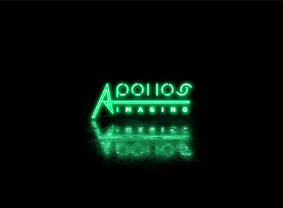 Apollos Imaging- Photography Logo design graphicdesign green logo neon sign photography logo reflection videography