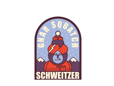Gnar Squatch: Schweitzer Mt., Idaho badge design badge logo badgedesign ddc graphicdesign logo sasquatch snowboard snowboarding yeti