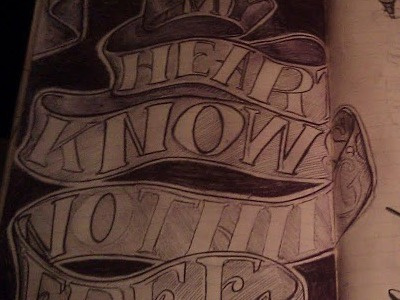 And My Heart Knows Nothing's Free banner bic lettering lyrics motopony sketch typography