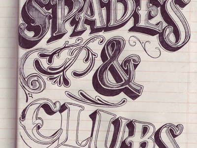 Adventures in overkill ampersand flourishes ink lettering shading