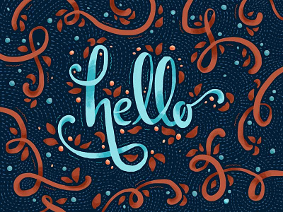 Hi, Dribbble! illustration lettering