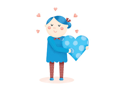 Hearts bows character cute girl hearts illustration pattern texture vector illustration