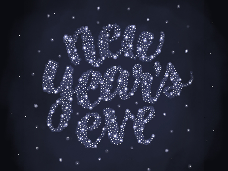 New Years Eve 2016 starry sky new years eve illustrative lettering typography digital lettering photoshop lettering