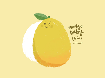 Mango Baby baby baby growth cute digital illustration fruit illustration illustration kids illustration mango pregnancy