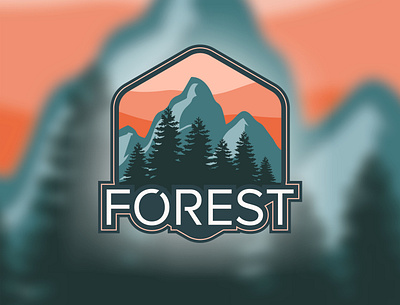 forest branding design flat graphic design illustration illustrator lettering logo t shirt type vector