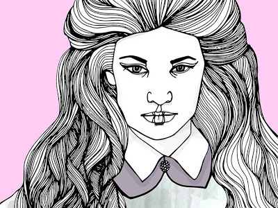 Hair collar digital fashion figure hair illustration portrait