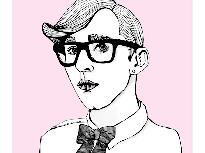 Dickie Bow bow dickie glasses illustration pink portrait