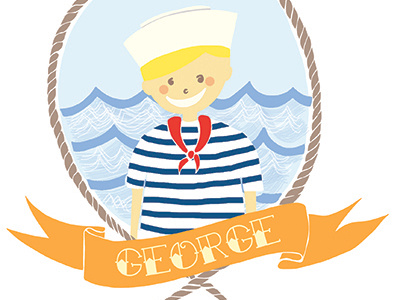 Sailor children digital illustration nursery sailor