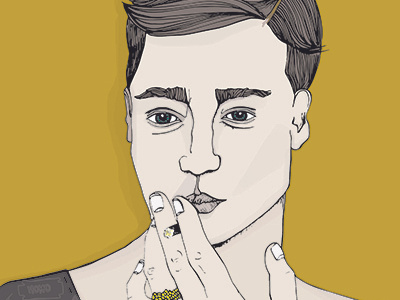 Cigarettes and Alcohol blade cigarette digital illustration male razor