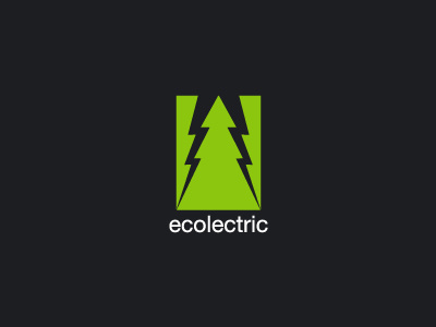 Ecolectric branding eco electric green identity logo negative space