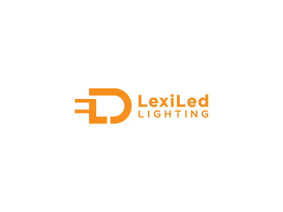Lexi Led Lighting logo logo identity branding negative space orange led client lighting