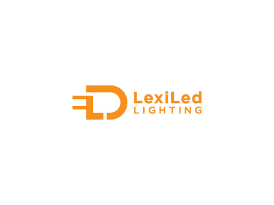 Lexi Led Lighting logo branding client identity led lighting logo negative space orange