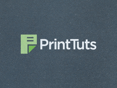 PrintTuts branding curl green identity logo negative space paper personal