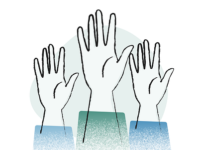 Raise your hand! flat illustration lines texture