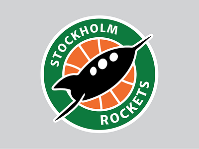 Stockholm Rockets - Logo badge basketball dribble logo rocket rockets sports stockholm sweden