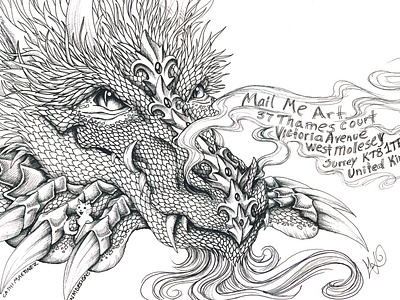 Mail Me Art cat competition dragon drawing fantasy illustration ink mail