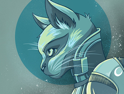 Space Cat cat design digital color digitalart drawing fantasy illustration procreate scifi space