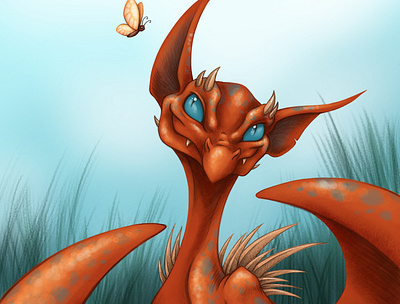 Secrets butterfly digital color digitalart dragon drawing fantasy illustration procreate