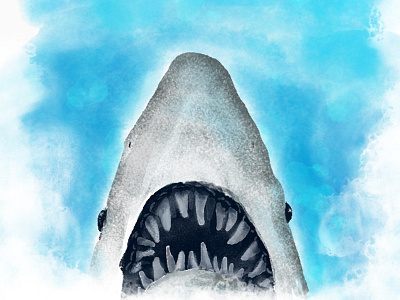 Duh Nuh Duh Nuh illustration shark sharkweek watercolor