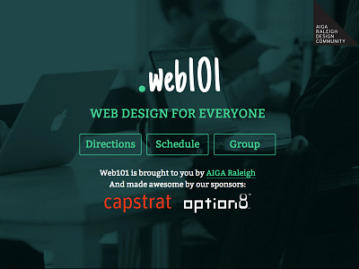 Web101 Homepage event planning logo design web design web development