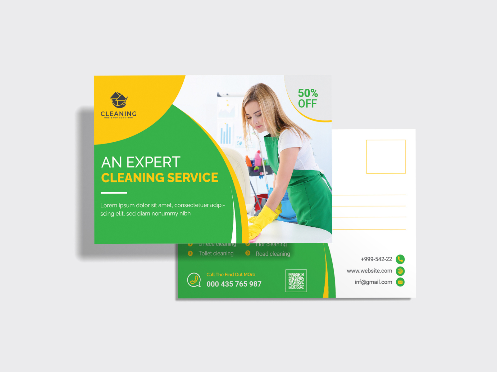 Cleaning Postcard Design by Tasrif Uddin on Dribbble