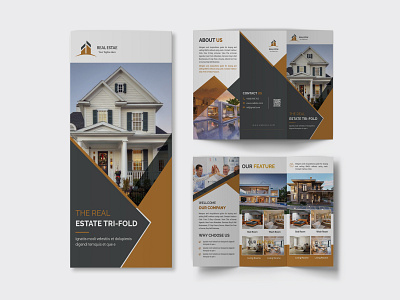 Real Estate Trifold Brochure advertise brochure design flyer design flyers home illustration logo modern property real estate trifold trifold brochure