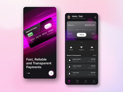 Finance App app app uiux colorful app finance finance app mobile app uiux payment payment app purple purpule app ui uiux wallet