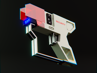 Futuristic security gun 3d 3d art blender cyberpunk futuristic glitch gun modern weapon